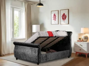 Black Mayfair Ottoman Bed (Headboard 47″ Footboard 20″)