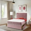 Pink Single Divan Bed With Storage – The Queen Pink Bed
