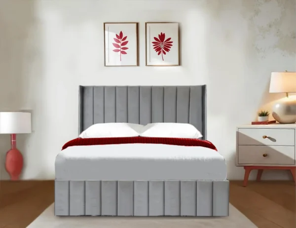 Sleigh Bed Frame Queen & Vertical Panel Headboard