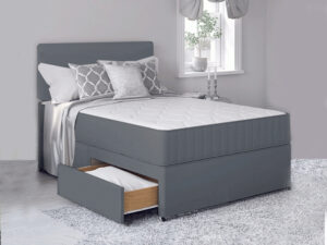 Linen Look Grey Divan Beds Set