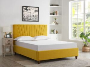 Mustard Divan Bed Base King Size - Available All Colors & Fabrics